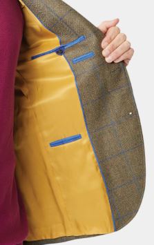 Brook Taverner Breedon Pure New Wool Check Jacket lining