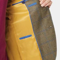 Brook Taverner Breedon Pure New Wool Check Jacket lining