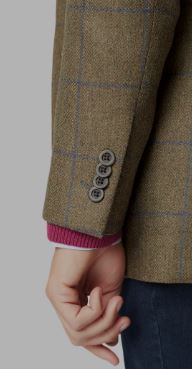 Brook Taverner Breedon Pure New Wool Check Jacket cuff