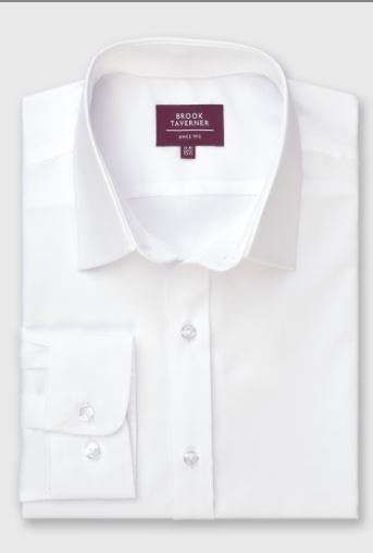 Brook Taverner Este Men's Cotton Non Iron Shirt in White